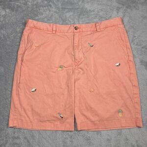 Vineyard Vines Breaker Shorts Men 36 Peach Coral Tropical Pineapple Painkiller